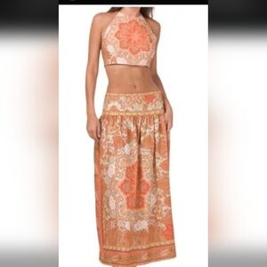 House of Harlow 1960 Orange and Cream Boho Set